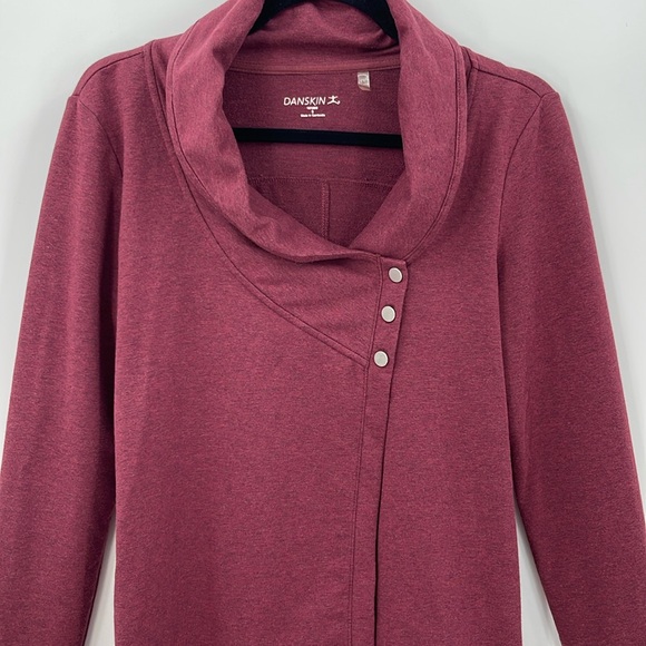 DANSKIN French Terry Asymmetrical Yoga Wrap Jacket - Picture 3 of 4